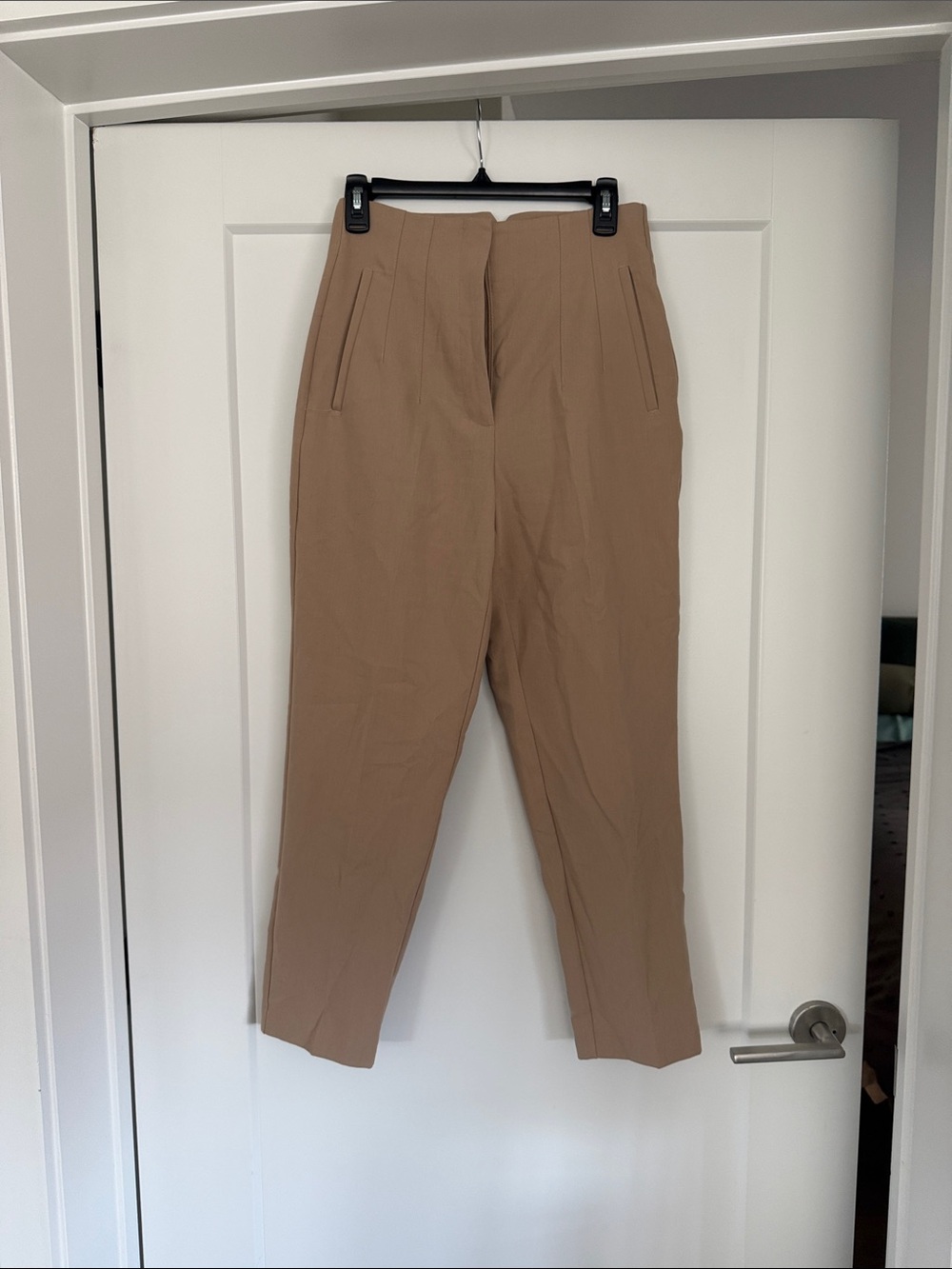 High-Waist Tan Trousers